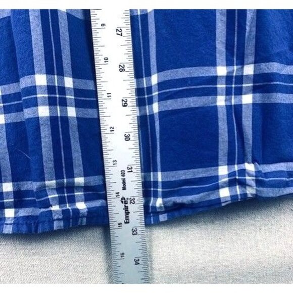The Foundry 4XL Men's Blue Plaid Button-Up Short-Sleeve Shirt - Picture 5 of 6